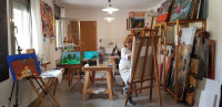 Pintando en mi taller de arte